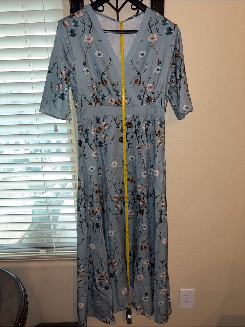 Blue floral maxi dress large